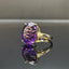 14K GOLD 9.08 CTW NATURAL AMETHYST & DIAMOND RING