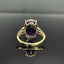 14K GOLD 9.08 CTW NATURAL AMETHYST & DIAMOND RING