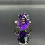 14K GOLD 12.43 CTW NATURAL AMETHYST & DIAMOND RING