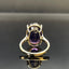 14K GOLD 12.43 CTW NATURAL AMETHYST & DIAMOND RING