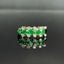 14K GOLD 0.78 CTW VIVID GREEN NATURAL EMERALD & DIAMOND RING