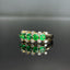 14K GOLD 0.78 CTW VIVID GREEN NATURAL EMERALD & DIAMOND RING