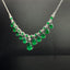 14K GOLD 5.82 CTW VIVID GREEN NATURAL EMERALD & DIAMOND NECKLACE