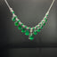 14K GOLD 5.82 CTW VIVID GREEN NATURAL EMERALD & DIAMOND NECKLACE
