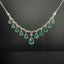 14K GOLD 5.82 CTW VIVID GREEN NATURAL EMERALD & DIAMOND NECKLACE