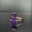 14K GOLD 8.00 CTW NATURAL AMETHYST & DIAMOND RING