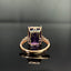 14K GOLD 8.00 CTW NATURAL AMETHYST & DIAMOND RING