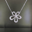 14K GOLD 0.76 CT NATURAL H DIAMOND & FLOWERS NECKLACE
