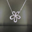 14K GOLD 0.76 CT NATURAL H DIAMOND & FLOWERS NECKLACE