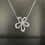 14K GOLD 0.76 CT NATURAL H DIAMOND & FLOWERS NECKLACE