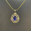 14K GOLD 0.68 CTW NATURAL SAPPHIRE & DIAMOND PENDANT( WITHOUT CHAIN )