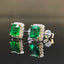 14K GOLD 1.82 CTW NATURAL EMERALD & DIAMOND EARRINGS