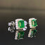 14K GOLD 1.82 CTW NATURAL EMERALD & DIAMOND EARRINGS