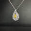 14K GOLD 1.56 CTW NATURAL YELLOW DIAMOND & DIAMOND NECKLACE