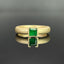 14K GOLD 0.24 CT VIVID GREEN NATURAL EMERALD RING