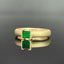 14K GOLD 0.24 CT VIVID GREEN NATURAL EMERALD RING
