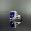 14K GOLD 4.42 CTW NATURAL TANZANITE & DIAMOND RING