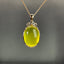 14K GOLD 23.80 CTW NATURAL PREHNITE & DIAMOND PENDANT( WITHOUT CHAIN )
