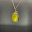 14K GOLD 23.80 CTW NATURAL PREHNITE & DIAMOND PENDANT( WITHOUT CHAIN )