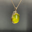 14K GOLD 23.80 CTW NATURAL PREHNITE & DIAMOND PENDANT( WITHOUT CHAIN )