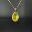 14K GOLD 23.80 CTW NATURAL PREHNITE & DIAMOND PENDANT( WITHOUT CHAIN )