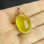 14K GOLD 23.80 CTW NATURAL PREHNITE & DIAMOND PENDANT( WITHOUT CHAIN )