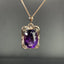 14K GOLD 10.06 CTW NATURAL AMETHYST & DIAMOND PENDANT( WITHOUT CHAIN )