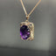 14K GOLD 10.06 CTW NATURAL AMETHYST & DIAMOND PENDANT( WITHOUT CHAIN )
