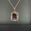 14K GOLD 10.06 CTW NATURAL AMETHYST & DIAMOND PENDANT( WITHOUT CHAIN )