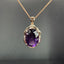 14K GOLD 9.40 CTW NATURAL AMETHYST & DIAMOND PENDANT( WITHOUT CHAIN )