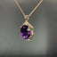 14K GOLD 9.40 CTW NATURAL AMETHYST & DIAMOND PENDANT( WITHOUT CHAIN )