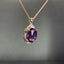 14K GOLD 9.40 CTW NATURAL AMETHYST & DIAMOND PENDANT( WITHOUT CHAIN )