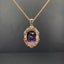 14K GOLD 9.40 CTW NATURAL AMETHYST & DIAMOND PENDANT( WITHOUT CHAIN )