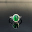 14K GOLD 2.33 CTW VIVID GREEN NATURAL EMERALD & DIAMOND RING