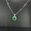 14K GOLD 1.08 CTW NATURAL EMERALD & DIAMOND NECKLACE