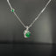 14K GOLD 1.08 CTW NATURAL EMERALD & DIAMOND NECKLACE