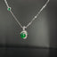 14K GOLD 1.08 CTW NATURAL EMERALD & DIAMOND NECKLACE