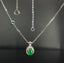 14K GOLD 1.08 CTW NATURAL EMERALD & DIAMOND NECKLACE