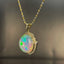 14K GOLD 13.95 CTW NATURAL OPAL & DIAMOND PENDANT( WITHOUT CHAIN )
