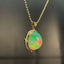 14K GOLD 13.95 CTW NATURAL OPAL & DIAMOND PENDANT( WITHOUT CHAIN )