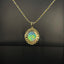 14K GOLD 13.95 CTW NATURAL OPAL & DIAMOND PENDANT( WITHOUT CHAIN )