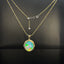 14K GOLD 13.95 CTW NATURAL OPAL & DIAMOND PENDANT( WITHOUT CHAIN )