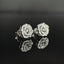 14K GOLD 0.32 CT NATURAL H DIAMOND & FLOWERS EARRINGS