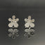 14K GOLD 0.42 CT NATURAL H DIAMOND & FLOWERS EARRINGS