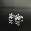 14K GOLD 0.42 CT NATURAL H DIAMOND & FLOWERS EARRINGS