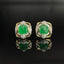 14K GOLD 2.9 CT NATURAL EMERALD & DIAMOND EARRINGS