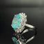 14K GOLD 10.5 CT NATURAL PARAIBA TOURMALINE & DIAMOND & SAPPHIRE RING