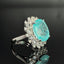 14K GOLD 10.5 CT NATURAL PARAIBA TOURMALINE & DIAMOND & SAPPHIRE RING