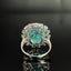 14K GOLD 10.5 CT NATURAL PARAIBA TOURMALINE & DIAMOND & SAPPHIRE RING