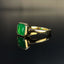 14K GOLD 1.8 CT VIVID GREEN NATURAL EMERALD RING